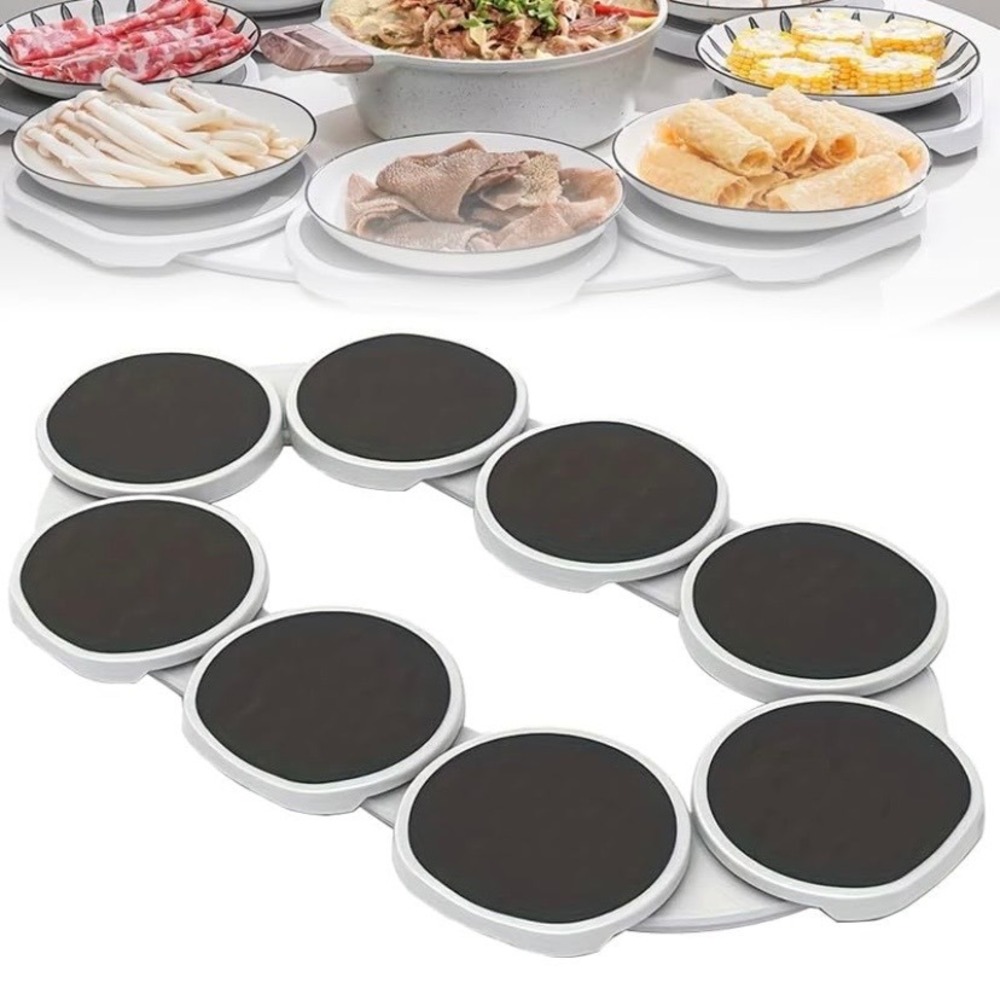 Lazy Susan Rectangular Table Turntable 35.5in White Black Heat Resistant NWT